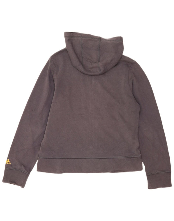 Damska bluza z kapturem Adidas Graphic Zip UK 14 Średnia szara bawełna