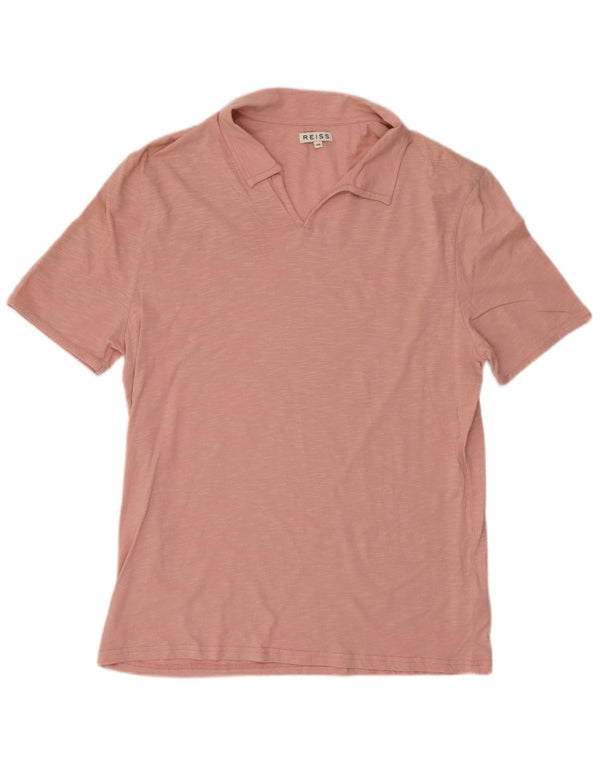 Męska koszulka polo Reiss 2XL, różowa, bawełniana w plamki