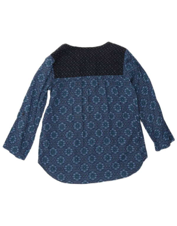 Damska bluzka z rękawem 3/4 Fat Face Top UK 8 Small Blue Paisley Cotton