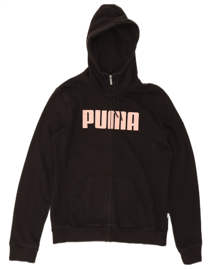 Damski sweter Puma z kapturem i zamkiem błyskawicznym UK 14, średni czarny