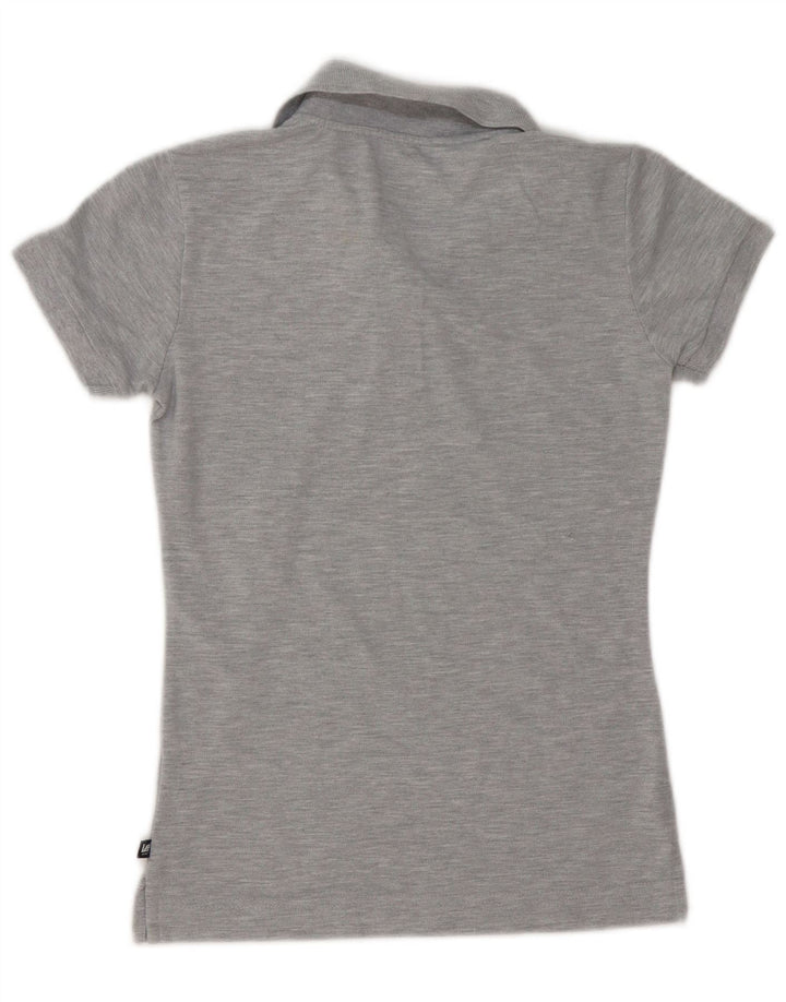 Damska koszulka polo Lee UK 12, średnia szara bawełna w plamki