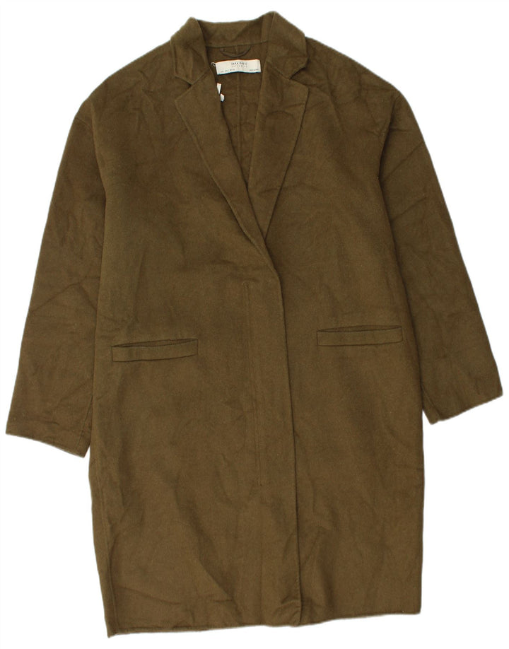 Damski płaszcz oversize Zara UK 16, duża wełna khaki