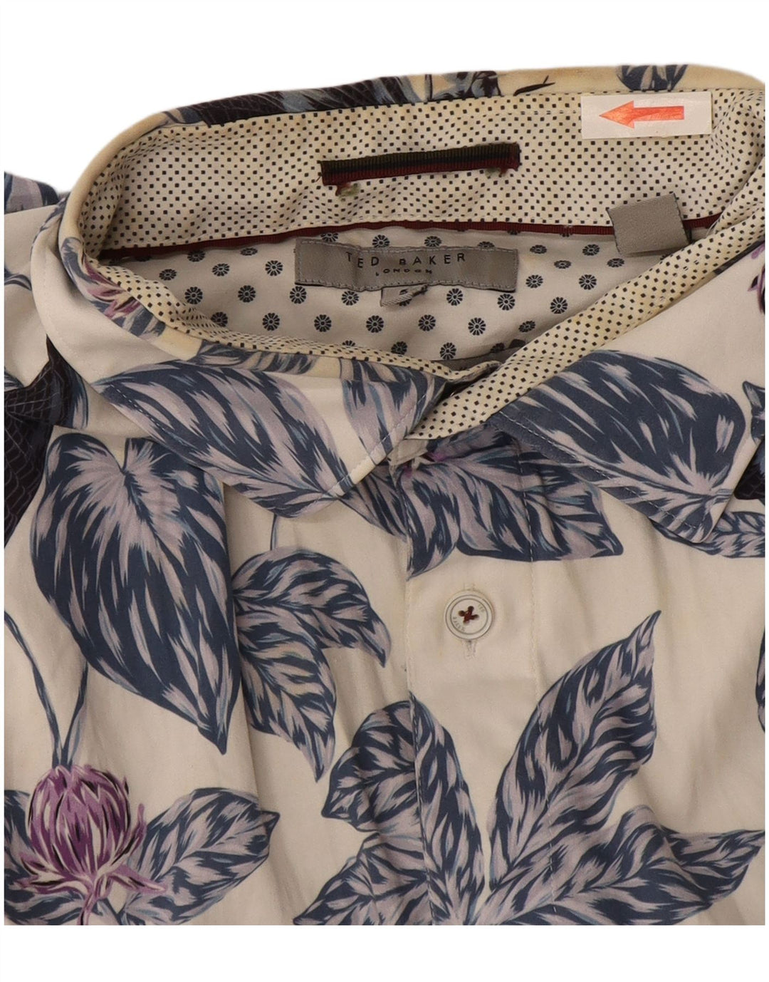 Koszula męska Ted Baker, rozmiar 5 XL, biała, bawełniana w kwiaty