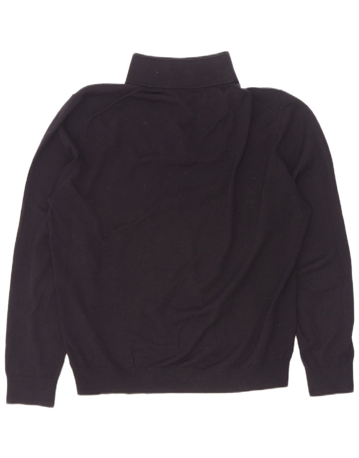 Męski sweter zapinany na zamek Reiss XL, czarna wełna