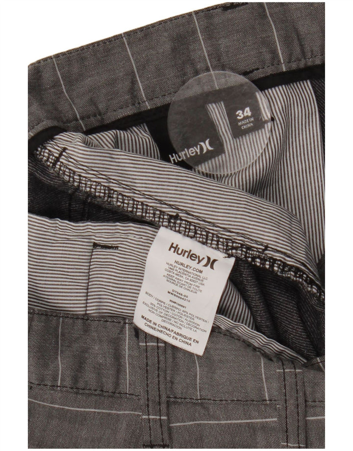 Męskie spodenki chino HURLEY Nike Dri Fit W34, duży, szary, prążkowany poliester