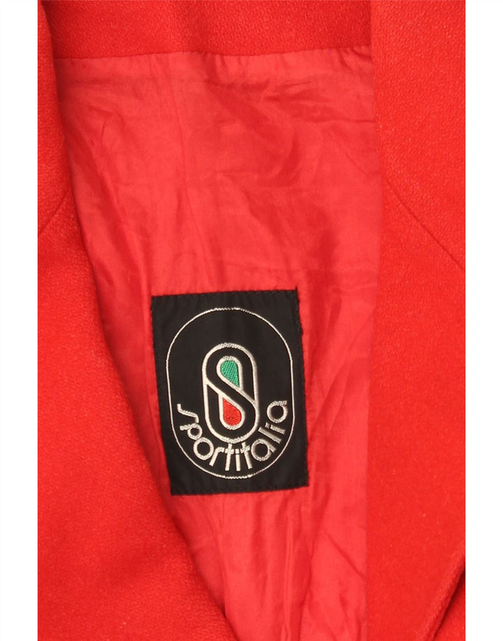 Vintage damska marynarka zapinana na 3 guziki UK 10, mała czerwona