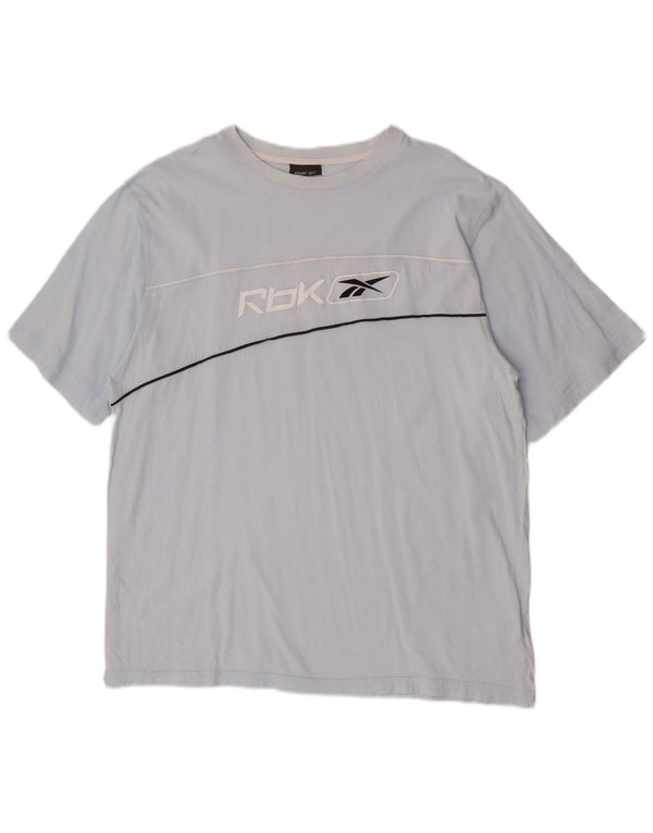 Reebok Mens Graphic T-Shirt Top 2XL Blue Cotton