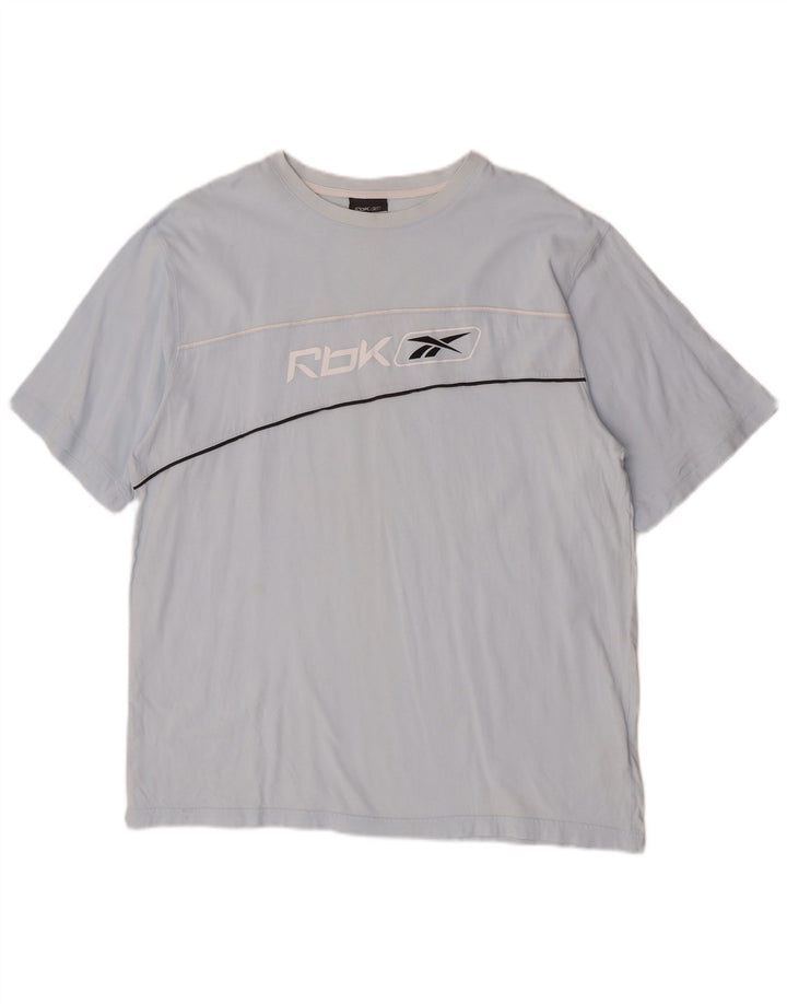 Męska koszulka z grafiką Reebok Top 2XL, niebieska, bawełniana