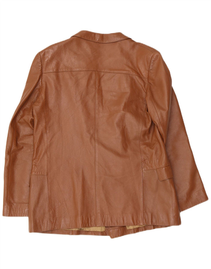 Damska marynarka skórzana z podwójnymi piersiami Anfor IT 44 Średni brąz