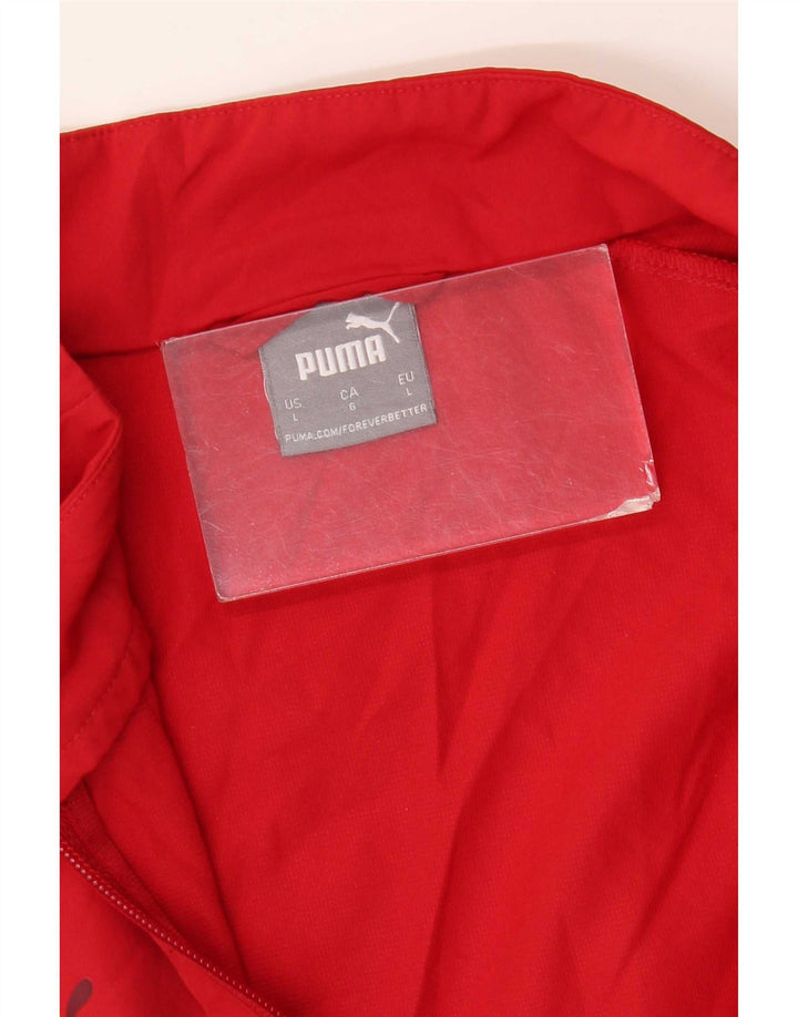 Męska kurtka dresowa Puma z grafiką, duża, czerwona, poliestrowa