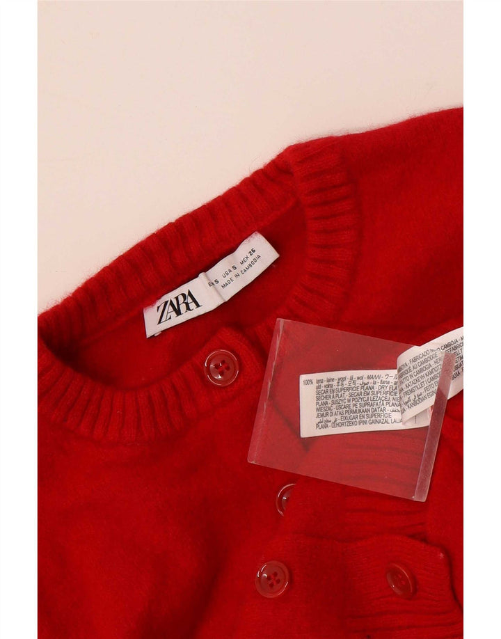 Sweter damski Zara Crop Cardigan UK 8 Small Red Wełna