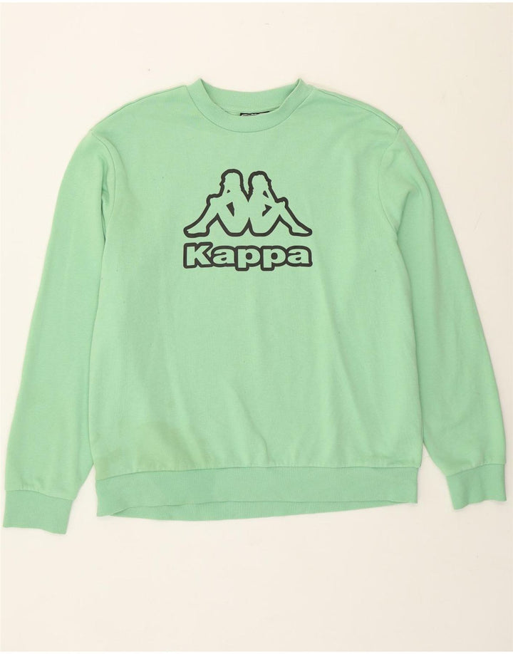 Męska bluza z grafiką Kappa, 2XL, zielona bawełna