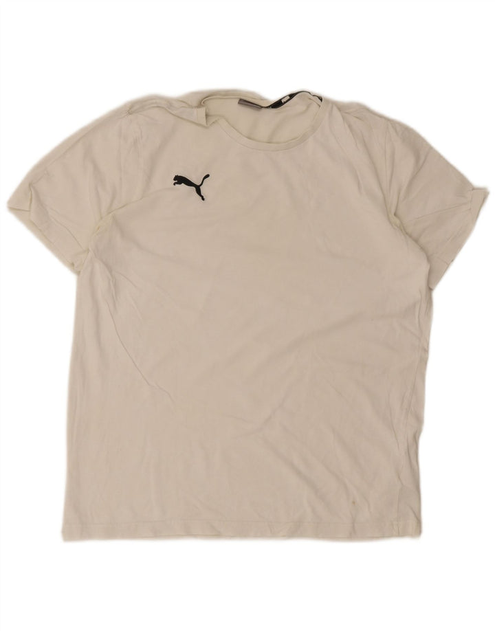 T-shirt męski Puma, duży, biały, bawełniany