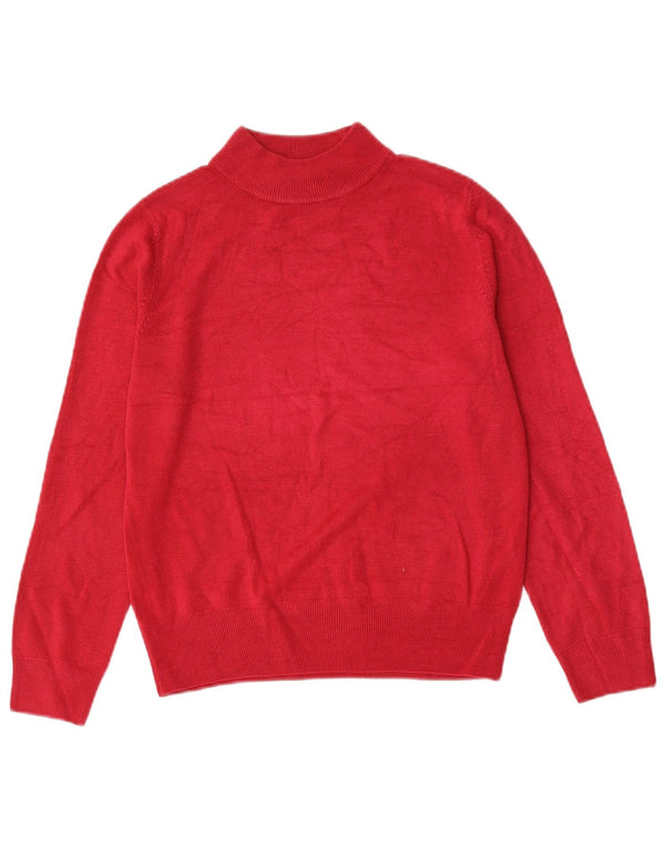 Marks & Spencer Damski sweter z golfem UK 12, średni czerwony akryl