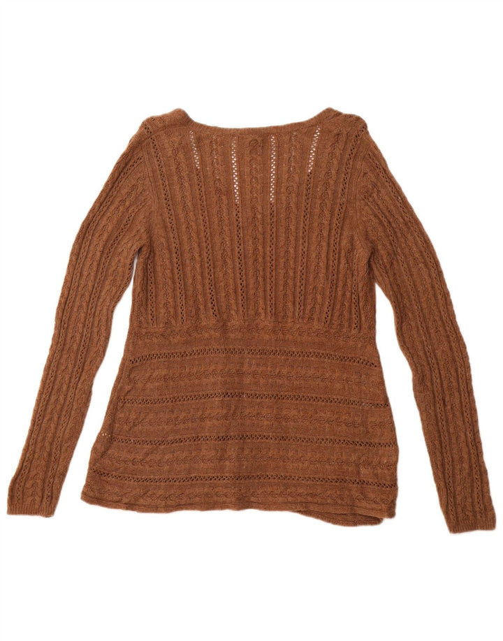 Sweter damski WHITE STUFF UK 16, duży, brązowy, wiskoza