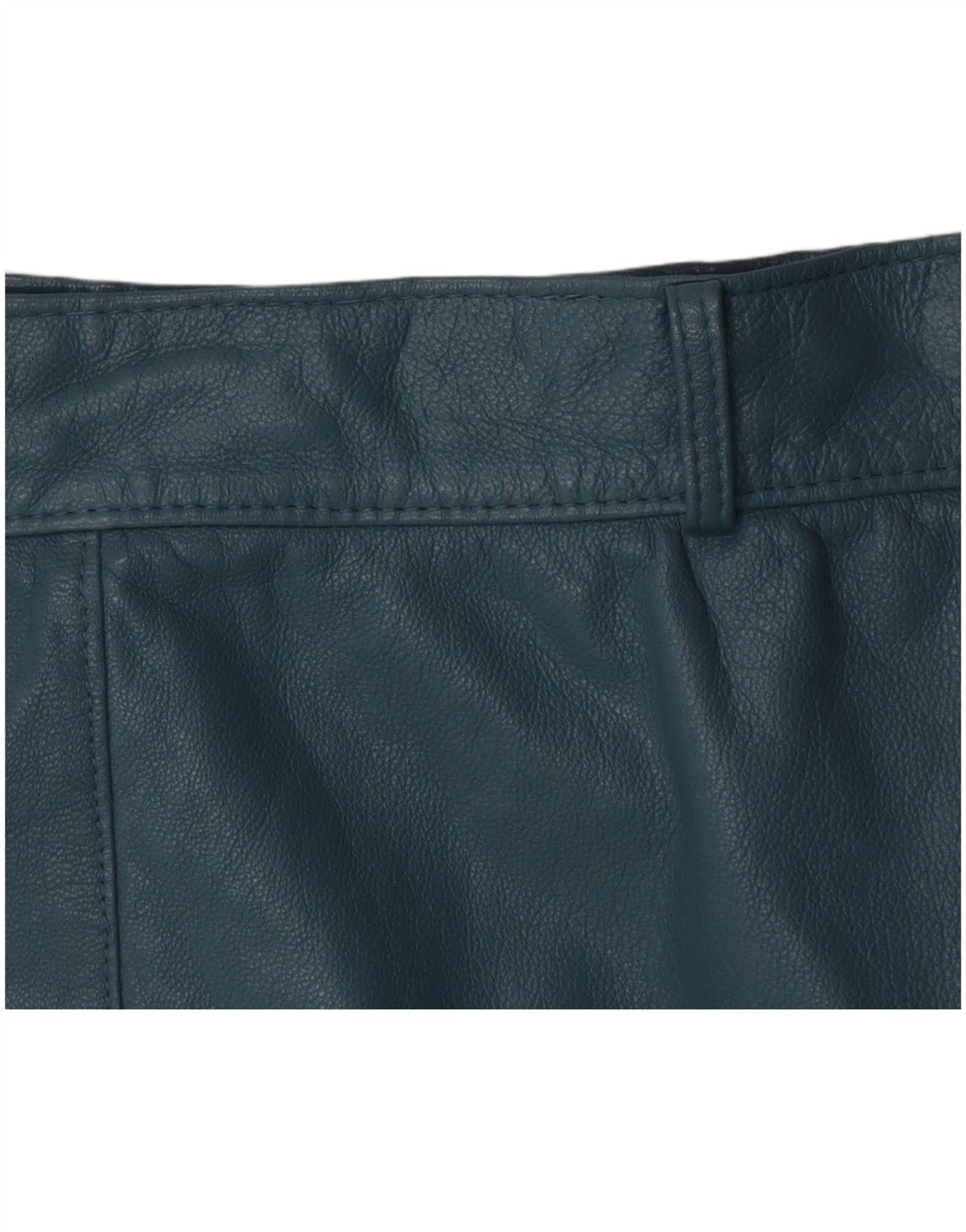 Vintage damska skórzana spódnica W28 średni niebieski