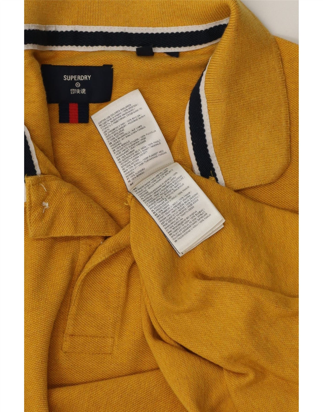 Męska koszulka polo SUPERDRY, duża, żółta, bawełniana