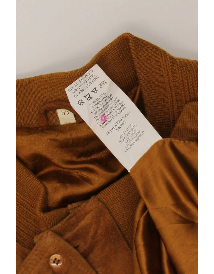 Vintage męska zamszowa kurtka bomber IT 58 4XL brązowa skóra