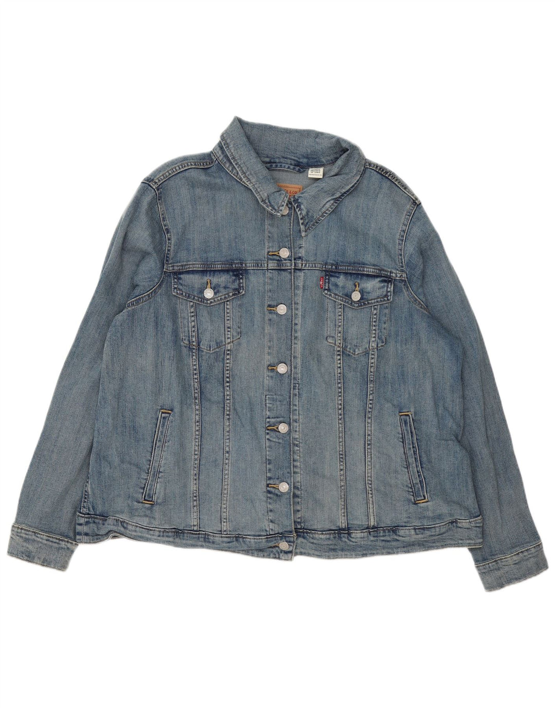 Damska kurtka dżinsowa Levi's UK 22 3XL Niebieska bawełniana klasyczna