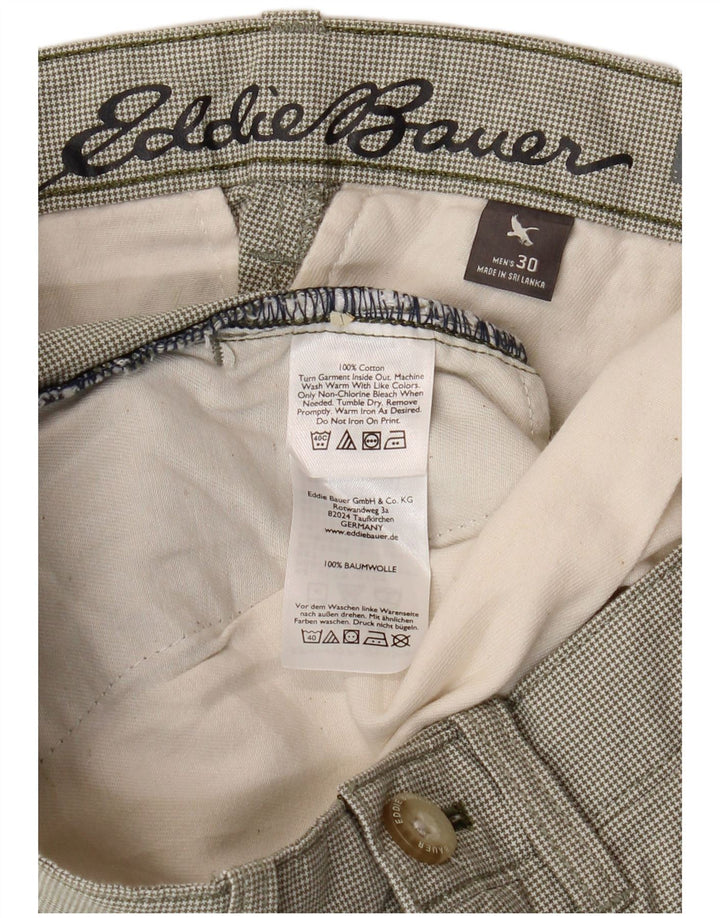 Męskie spodenki Chino EDDIE BAUER W30 Średni khaki, bawełna w pepitkę