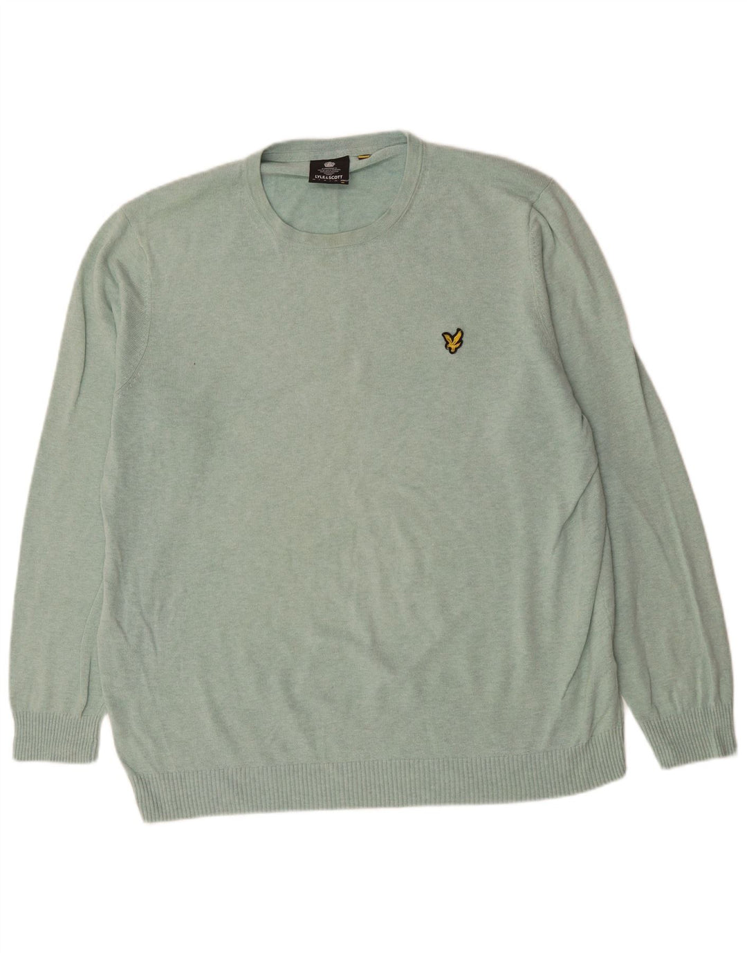 Męski sweter z okrągłym dekoltem LYLE & SCOTT 2XL, zielona bawełna