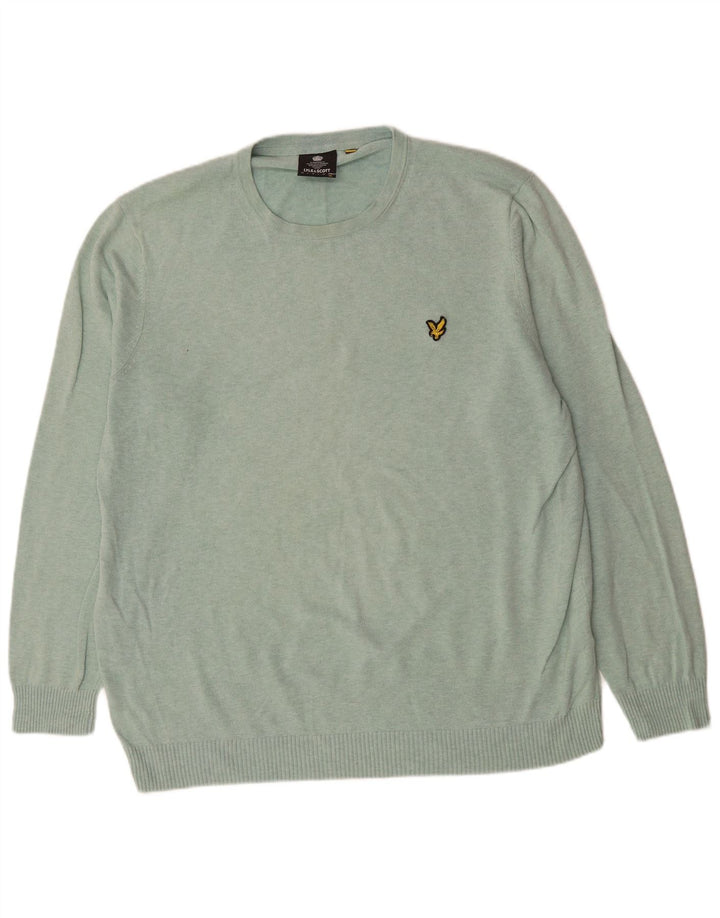 Męski sweter z okrągłym dekoltem LYLE & SCOTT 2XL, zielona bawełna
