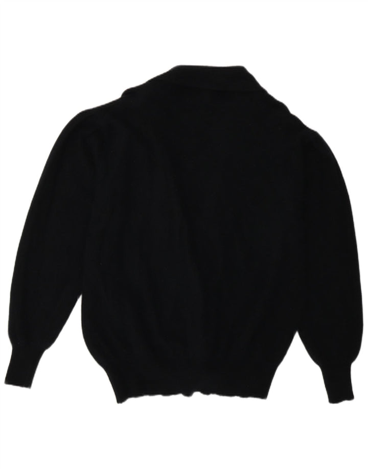 Sweter damski w stylu vintage, rozpinany, UK 16, duży, granatowy