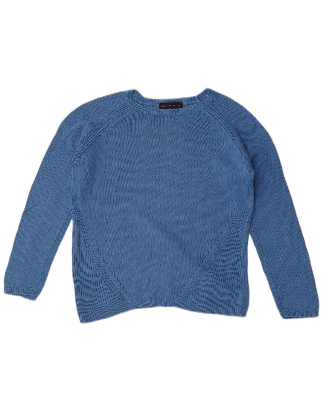 Marks & Spencer Damski sweter oversize z dekoltem w łódkę, UK 10, mały, niebieski
