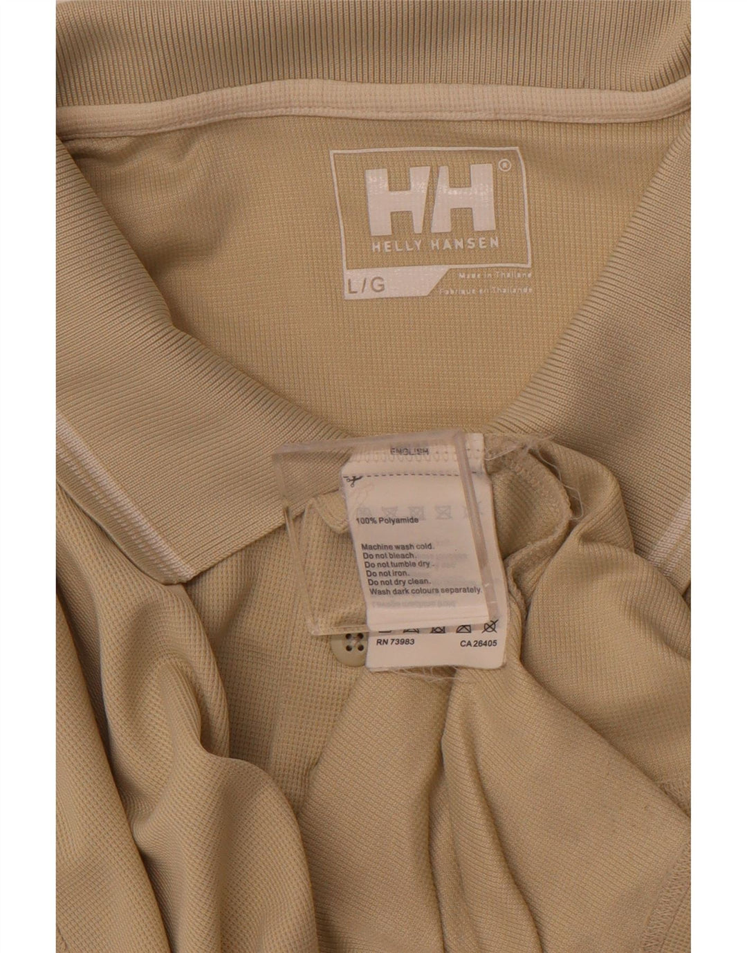 Męska koszulka polo HELLY HANSEN, duża, beżowa, poliamidowa