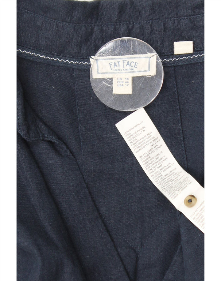 Damska koszula oversize FAT FACE UK 16, duża, granatowa, lniana