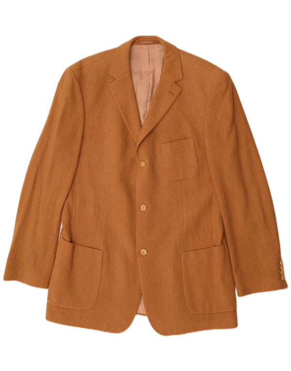 Męska marynarka zapinana na 3 guziki Hugo Boss UK 42 XL Beżowa wełna