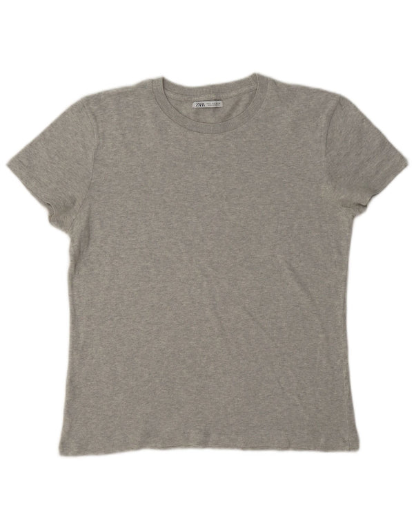 Męski T-shirt Zara, mały, szary