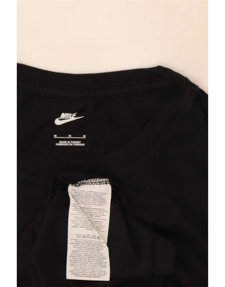Męski T-shirt z grafiką Nike, średni czarny, bawełniany