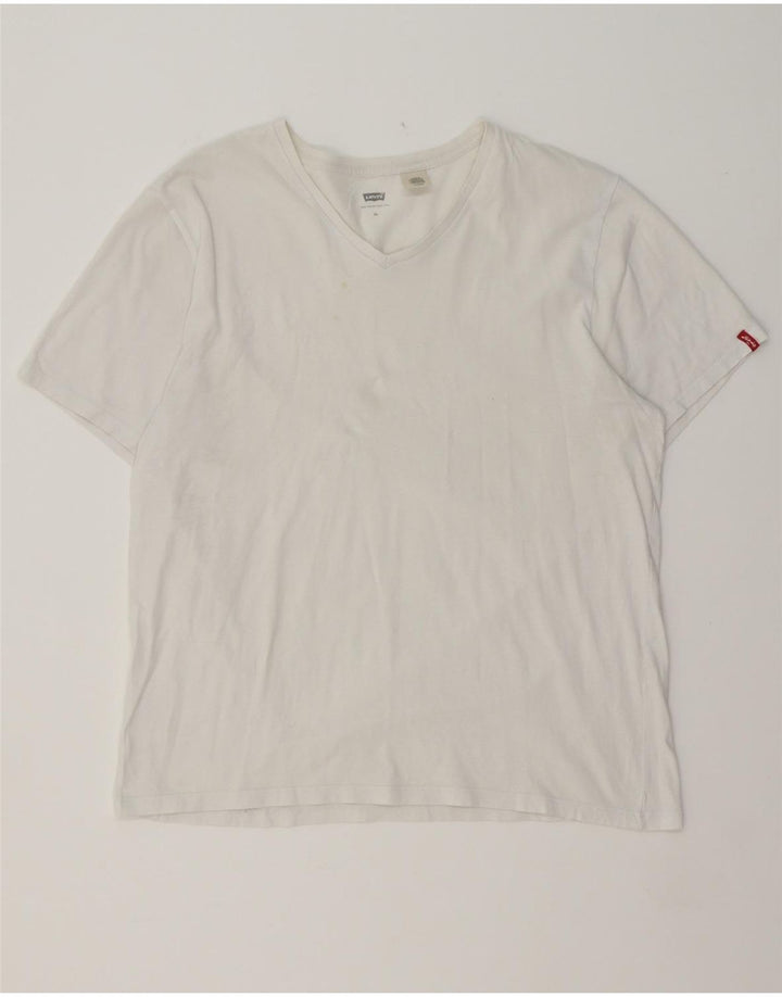 LEVI'S Womens T-Shirt Top UK 18 XL White Cotton Vintage Levi's and Second-Hand Levi's from Messina Hembry 