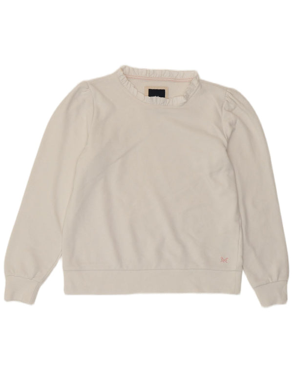 CREW CLOTHING Damska bluza dresowa UK 12, średnia biała bawełna