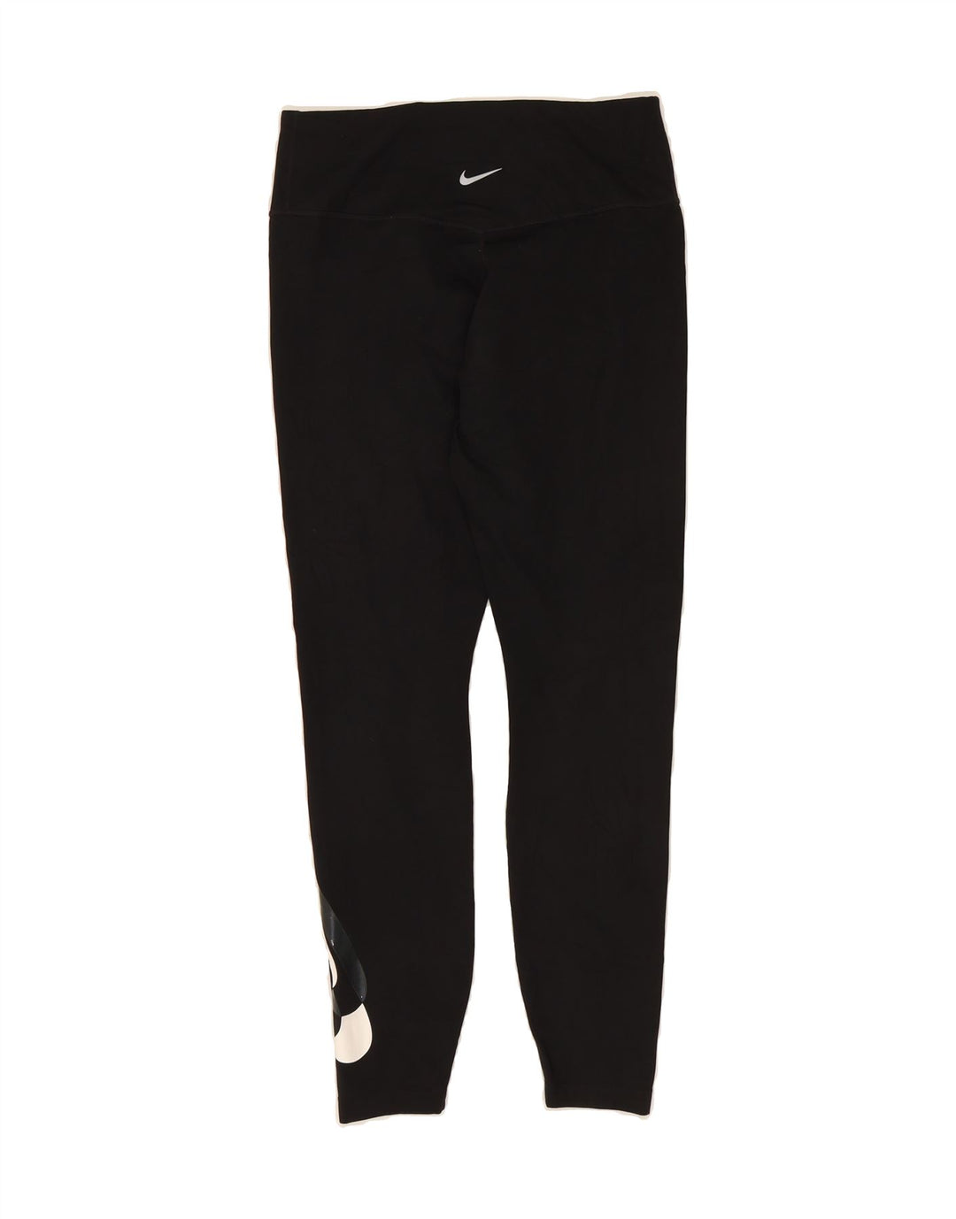 NIKE Womens Dri Fit Graphic Leggings UK 12 Medium Black Polyester Vintage Nike and Second-Hand Nike from Messina Hembry 