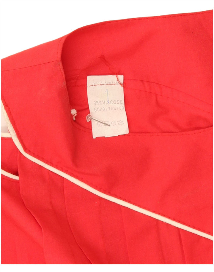 Damska sukienka z odkrytymi ramionami w stylu vintage UK 14 Średnia czerwona wiskoza