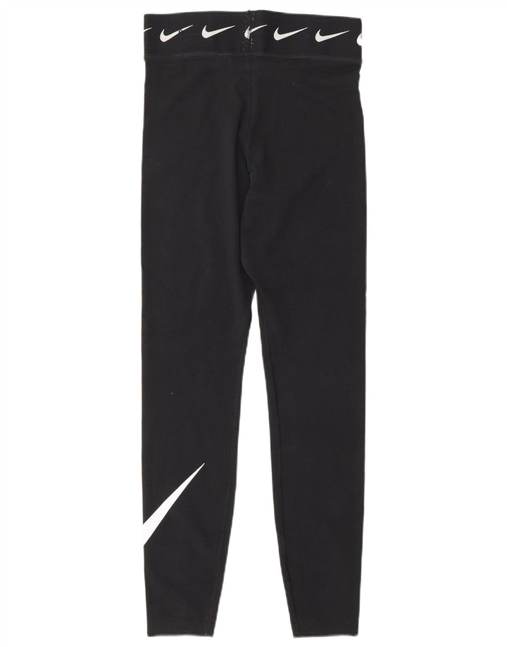Damskie legginsy Nike Graphic UK 10, małe, czarne, bawełniane