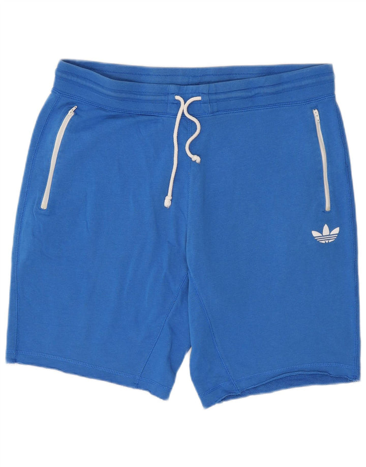 Męskie spodenki sportowe Adidas, duże, niebieskie, bawełniane