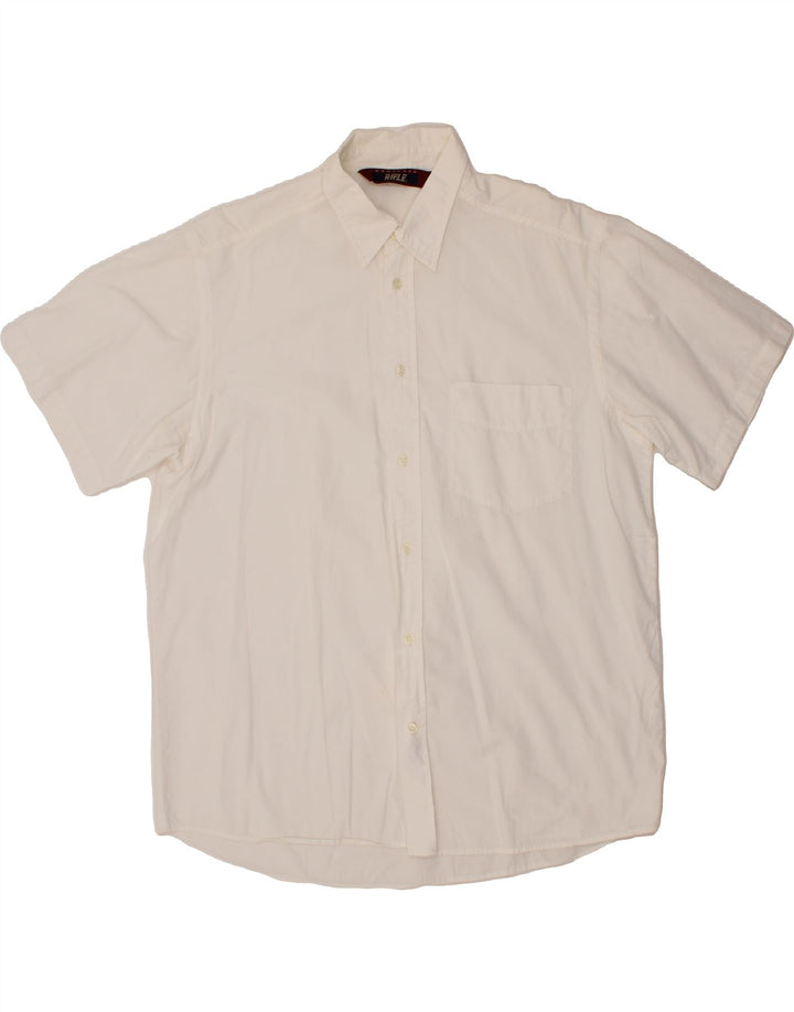 RIFLE Mens Short Sleeve Shirt Large White Cotton Classic Vintage Rifle and Second-Hand Rifle from Messina Hembry 