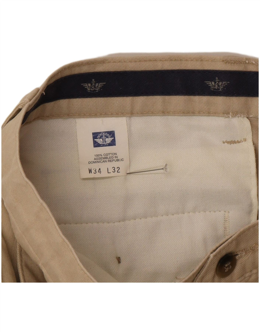 Spodnie męskie Dockers Pegged Chino W34 L32 Beżowa bawełna