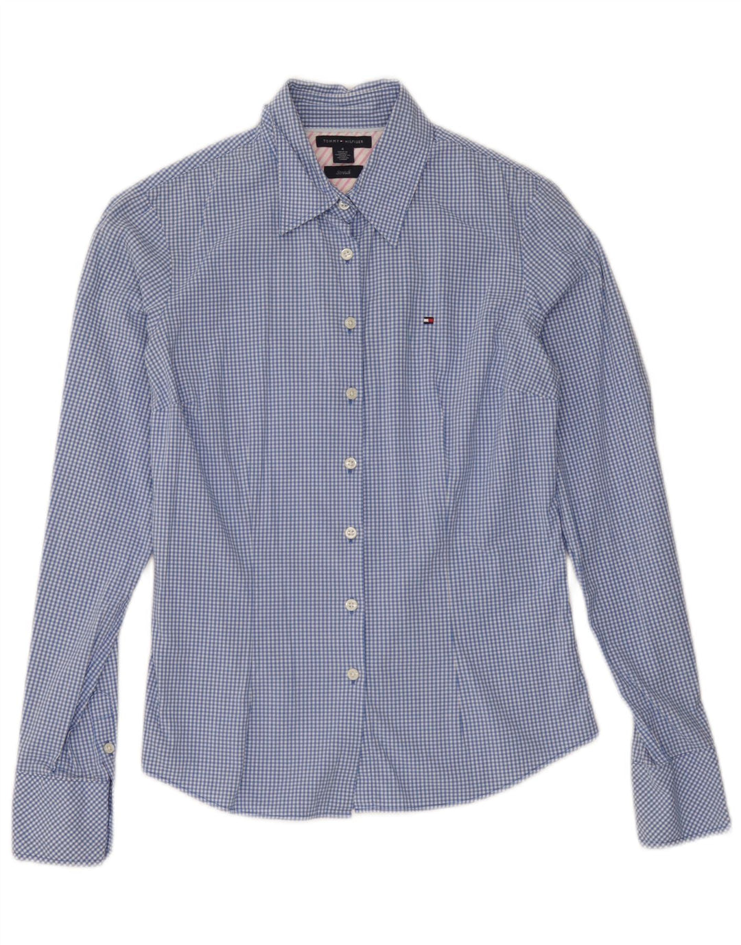 Koszula damska Tommy Hilfiger US 4 Small, niebieska bawełniana kratka