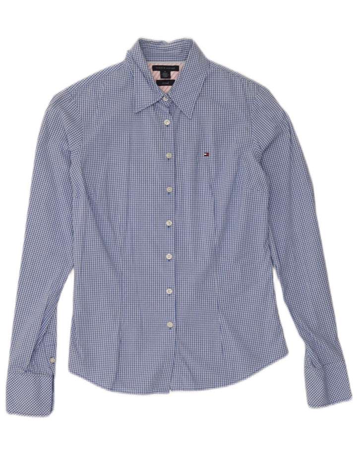 Koszula damska Tommy Hilfiger US 4 Small, niebieska bawełniana kratka