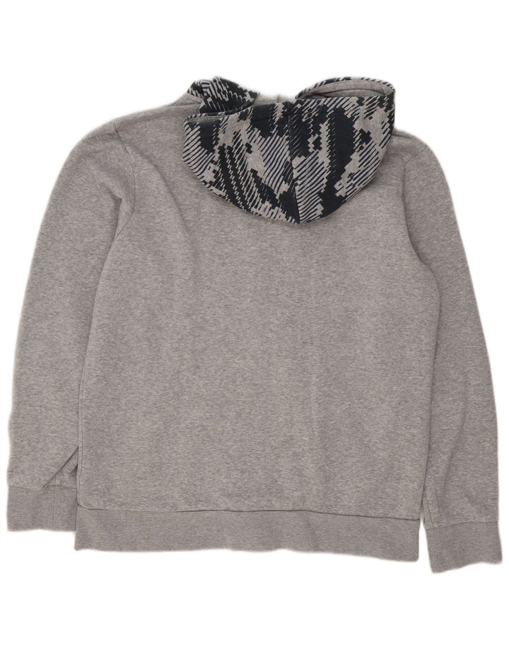 Adidas Męski sweter z kapturem i zamkiem błyskawicznym, duży, szary, geometryczny