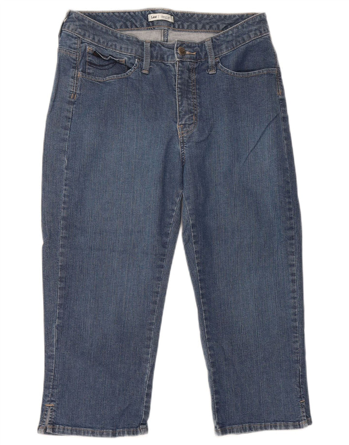 Damskie jeansy Capri LEE W30 L19 Niebieskie