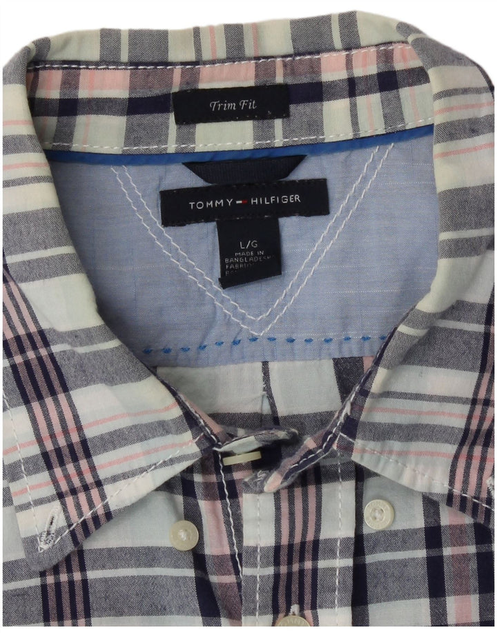 Koszula męska Tommy Hilfiger, duża, niebieska, bawełniana krata