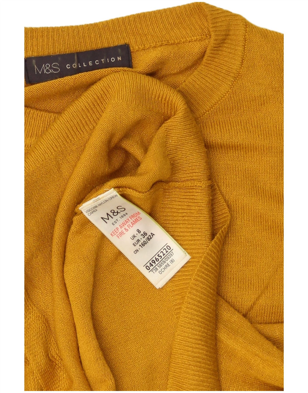 Marks & Spencer Damski sweter oversize UK 8, mały, żółty