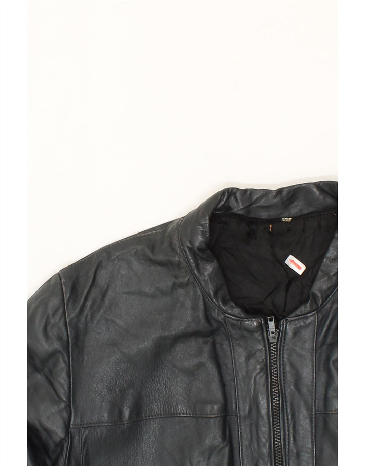 VINTAGE Womens Leather Jacket IT 54 2XL Black Vintage Vintage and Second-Hand Vintage from Messina Hembry 