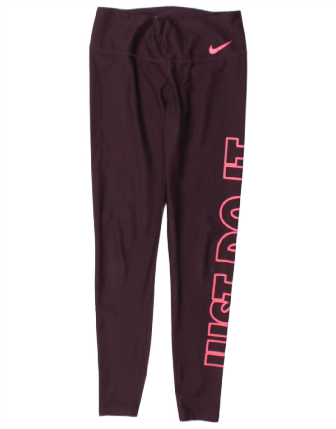 Damskie legginsy Nike Dri Fit Graphic UK 10, małe, bordowe, poliestrowe