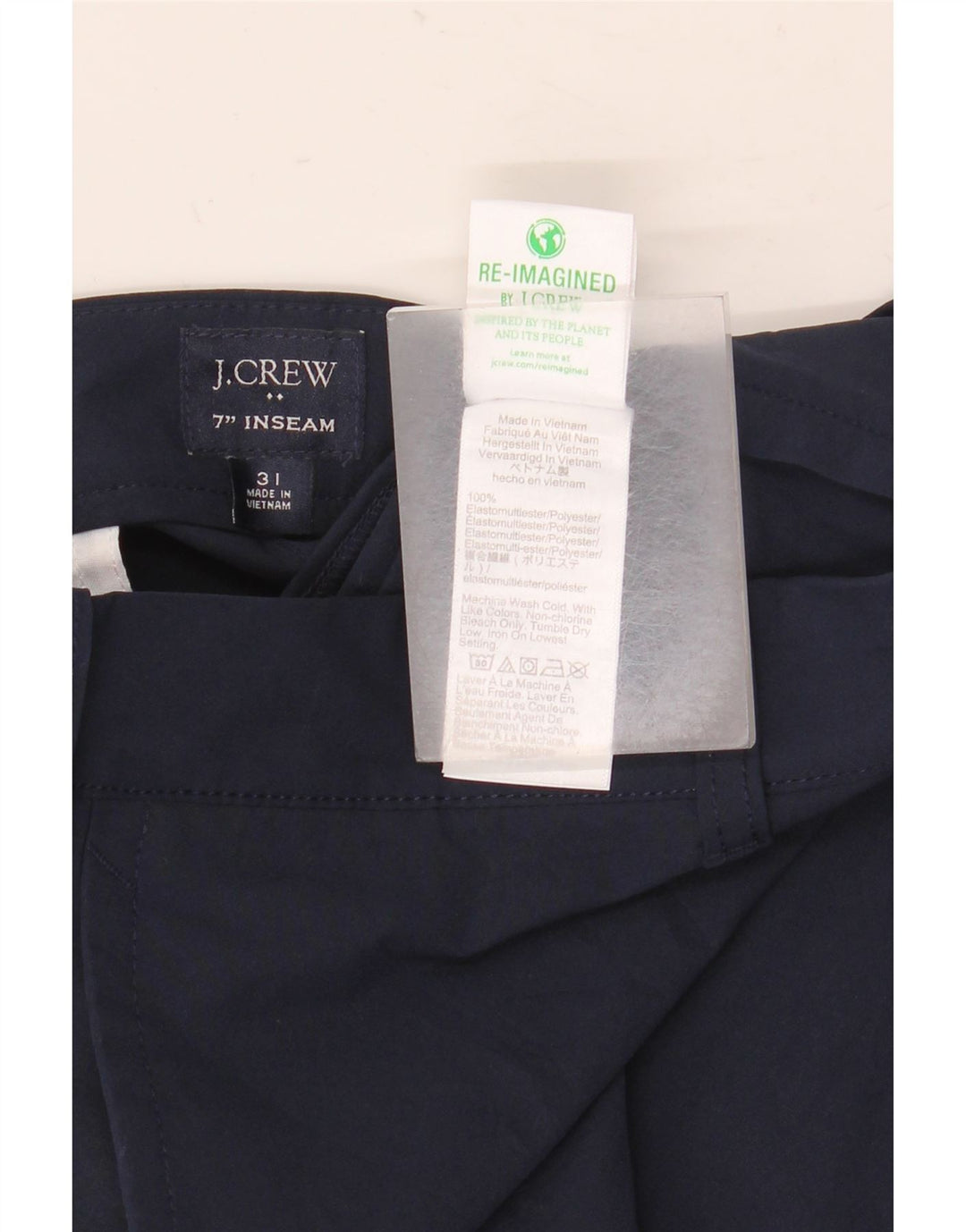 Męskie spodenki Chino J. Crew W31 Średni granatowy poliester